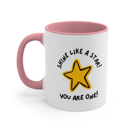 Personalized 'You're a Star' - Accent Mug, 11oz - Motivational Cups For Kids - Child's Name Printed On Order