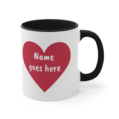 Personalized - 'Rawrrr Means I Love You In Dinosaur' - Child's Mug - Accent Coffee Mug, 11oz