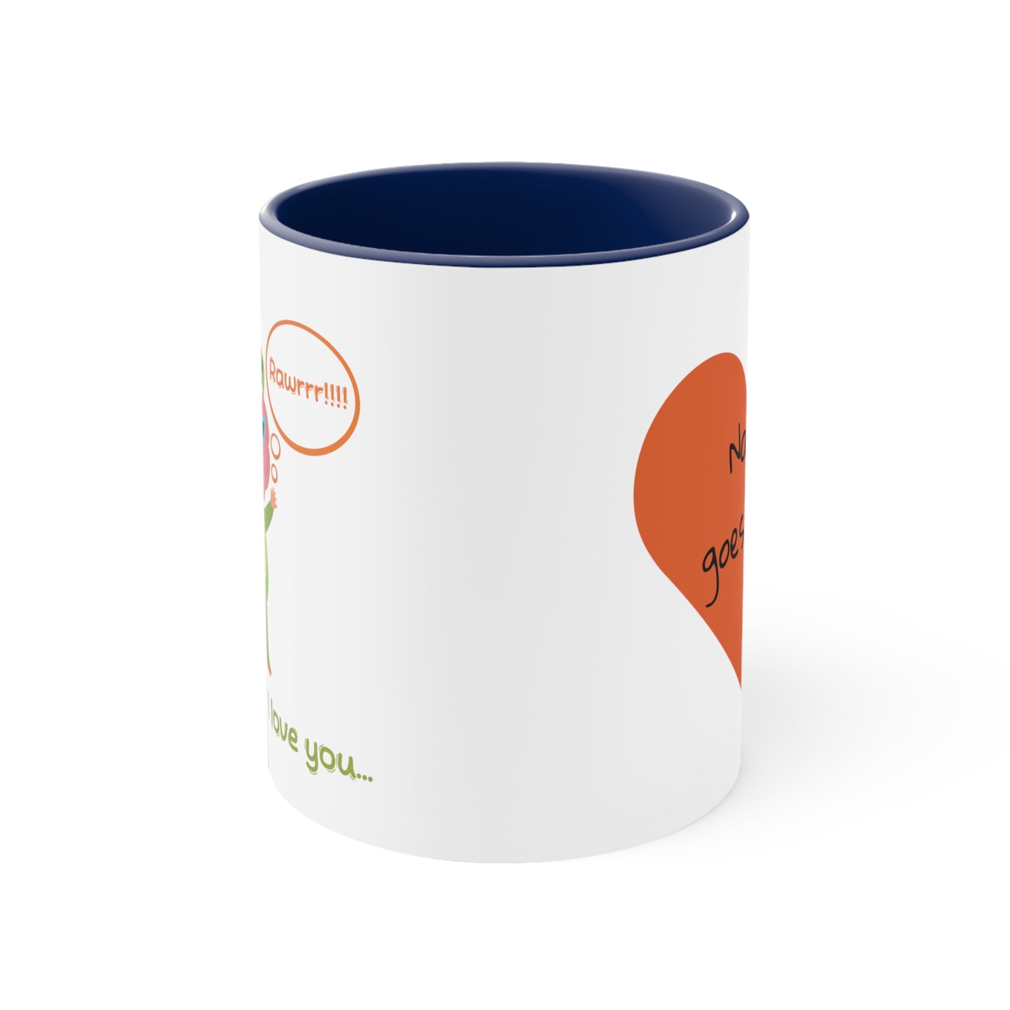 Personalized - 'Rawrrr Means I Love You In Dinosaur' - Parent Mug - Accent Coffee Mug, 11oz