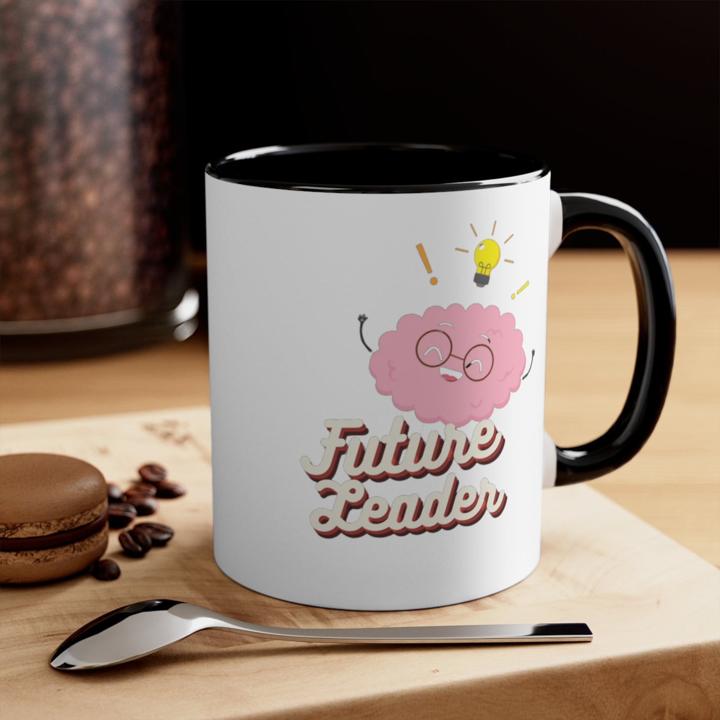 Personalized - 'Future Leader' - Accent Mug, 11oz - Motivational Cup For Children - Child's Name Printed On Order