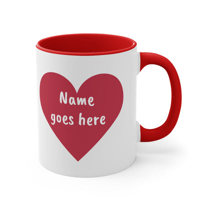 Personalized - 'Rawrrr Means I Love You In Dinosaur' - Child's Mug - Accent Coffee Mug, 11oz