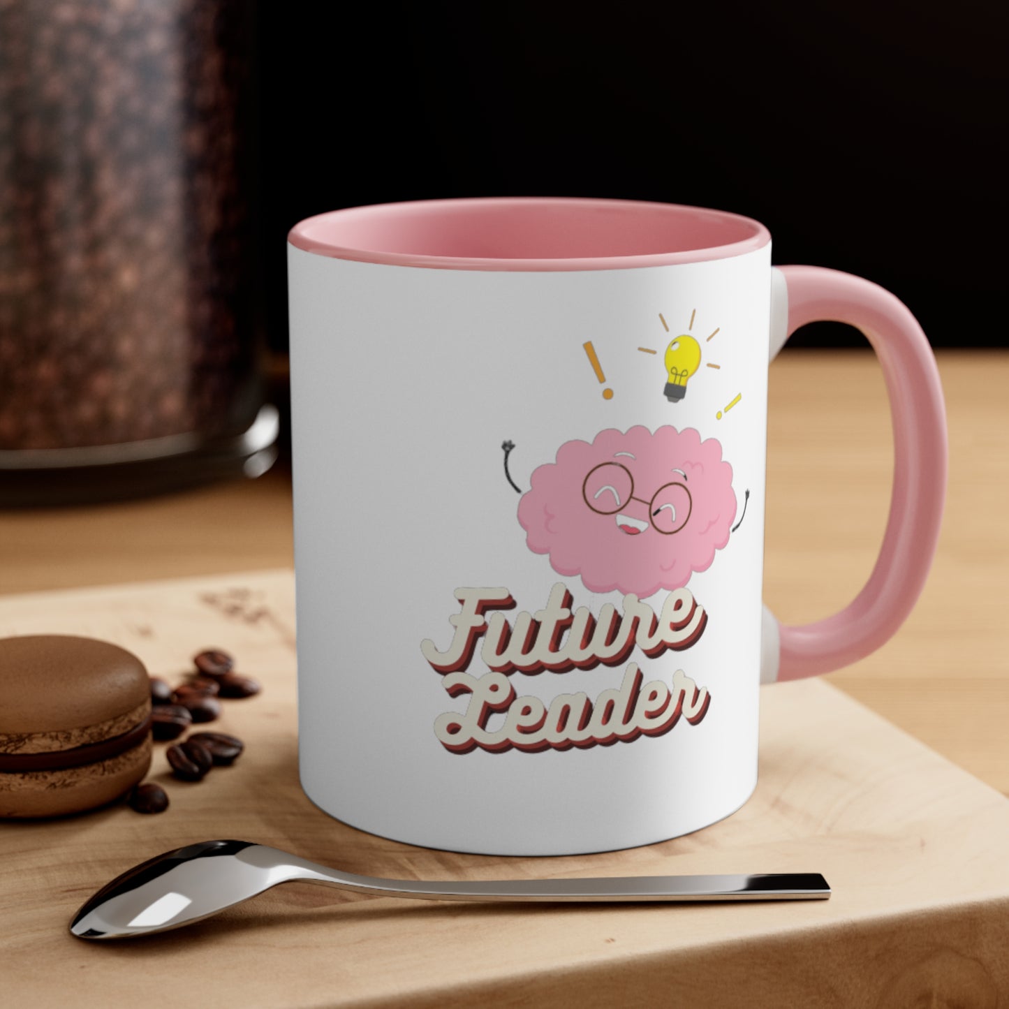 Personalized - 'Future Leader' - Accent Mug, 11oz - Motivational Cup For Children - Child's Name Printed On Order