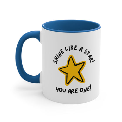 Personalized 'You're a Star' - Accent Mug, 11oz - Motivational Cups For Kids - Child's Name Printed On Order