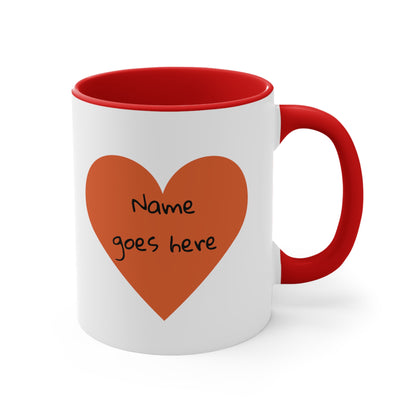 Personalized - 'Rawrrr Means I Love You In Dinosaur' - Parent Mug - Accent Coffee Mug, 11oz