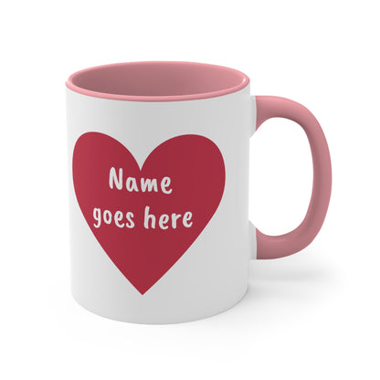 Personalized - 'Rawrrr Means I Love You In Dinosaur' - Child's Mug - Accent Coffee Mug, 11oz